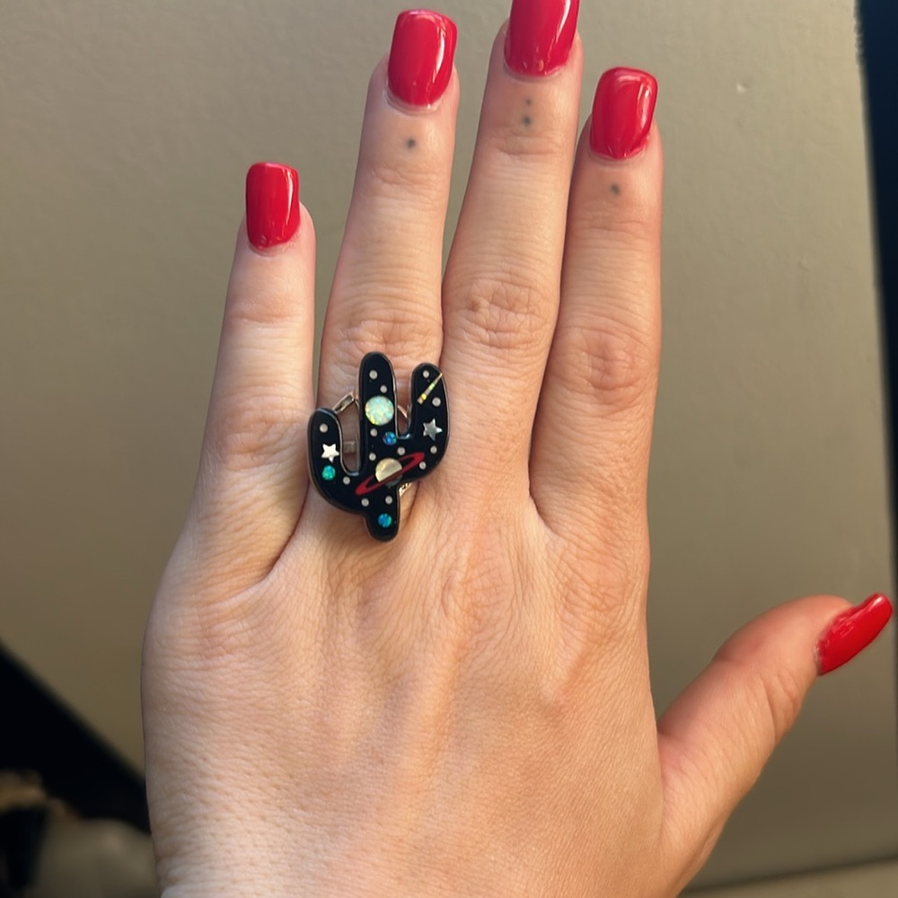 Native style Galaxy Cactus Inlay ring - Picture 4 of 6